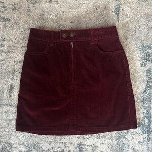 Hollister Corduroy Mini Skirt in Burgundy